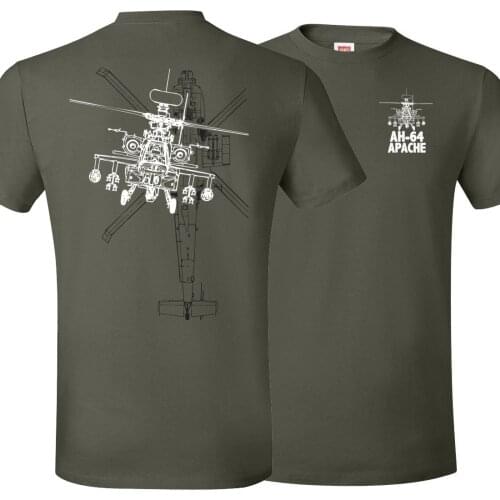 Creative Design AH-64 Apache Helicopter Gunships T-Shirt. Summer Cotton Short Sleeve O-Neck Mens T Shirt New S-3XL