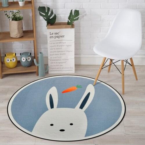 Cute Animals Carpet Kids Room Modern Soft Round Carpet Computer Chair Round Rug Fashion Rugs For Bedroom Children Tent Floor Mat