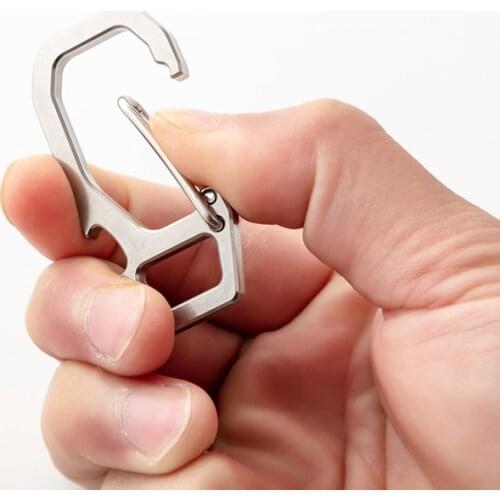 Multifunctional titanium alloy keychain with bottle opener