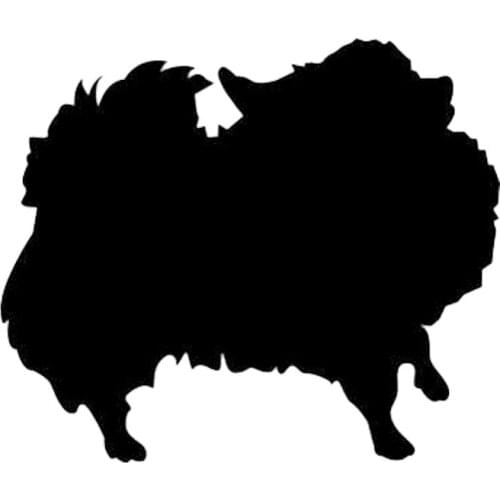 15.2*12.9CM Pomeranian Dog Classic Lovely Pet Window Decal Cartoon Car Sticker Accessories Black/Sliver C6-1805