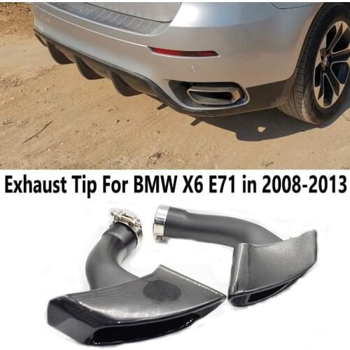 AK MUFFLERTIP Exhaust Tip for BMW X6 E71 in 2008-2013 Carbon Fiber Car Exhaust Pipe Muffler Tip Square Tailpipe