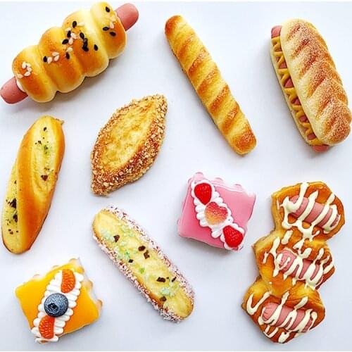 New Hand painted Imitation Ham Bread Cake 3D Fridge Magnets World Travel Souvenirs Refrigerator Magnetic Sticker Home Decor