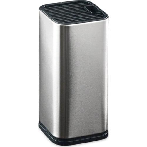 8'' inch Knives Storage Stand Block For Kitchen Knives Cooking Tool Holder Big Capacity Stainless Steel+ABS Knife Utensils Rack