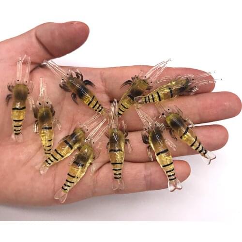 10pcs Wobblers All For Fishing Lure Tackle Artificial Bait Soft Silicone Luminous Fake Shrimp No-Hook Winter Swimbait Trolling