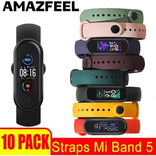 10Pcs/Pack For Xiaomi Mi Band 5 Strap Silicone Sport Wristband Wrist Straps For Mi Band 5 4 Bracelets MiBand 5 4 3 Accessories