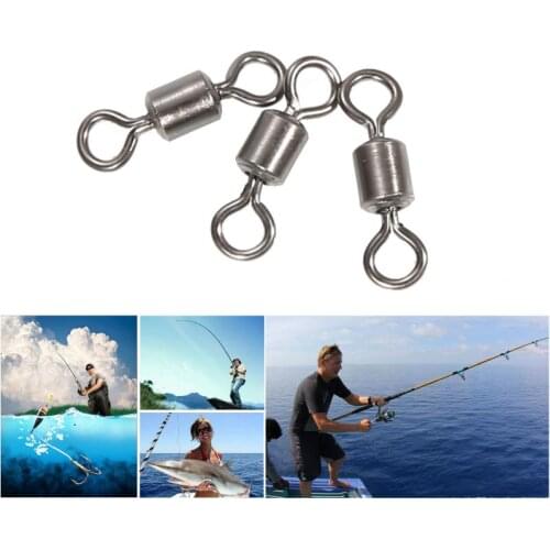 Fishing Swivel Ball Bearing Snap Sizes Solid Connector Fishing Swivels Rolling Stainless Steel Beads Fishhooks