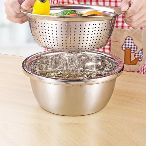 Stainless Steel Strainer Colander Kitchen Rice Sifter Salad Spinner 4 Sizes