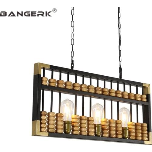 Nordic Loft Industrial Wind Vintage LED Pendant Light Iron Abacus Hanging Lamp Pendant Lighting Home Decor Antique Droplight
