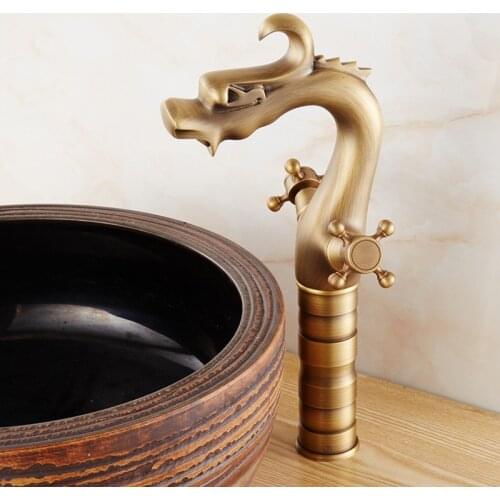 European Style antique Basin Faucet bathroom sink Faucets Rotate All Copper Tap With Drill Full Copper Washbasin Tap