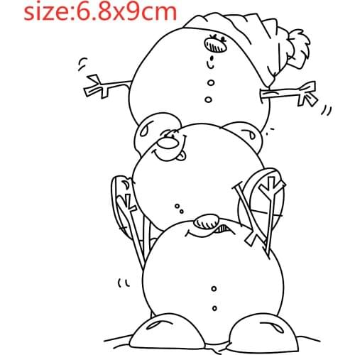 A Snowman Transparent Silicone Rubber Stamp And Metal Die Sheet Cling Scrapbooking DIY Cute Pattern Photo Album Stamp