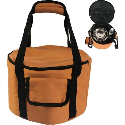 13.7L Capacity Cutlery Storage Bag Camping Cookware Water Resistant Tote Bags Outdoor Picnic Utensils Tableware Storage Case