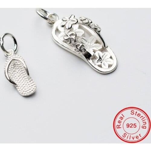 UQBing Fashion 100% 925 Sterling Silver 15.5*9.5mm Small Slippers For Women DIY Charms Beads Wholesale Jewelry