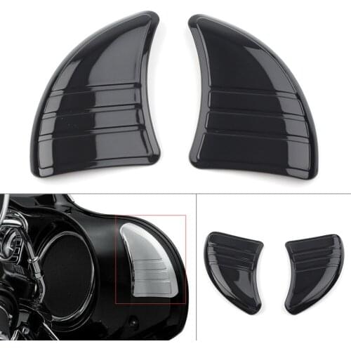 ABS Motorcycle Tri-Line Inner Fairing Mirror Cover Plugs 2Pcs for Harley 2014-2017 Touring Glide Black