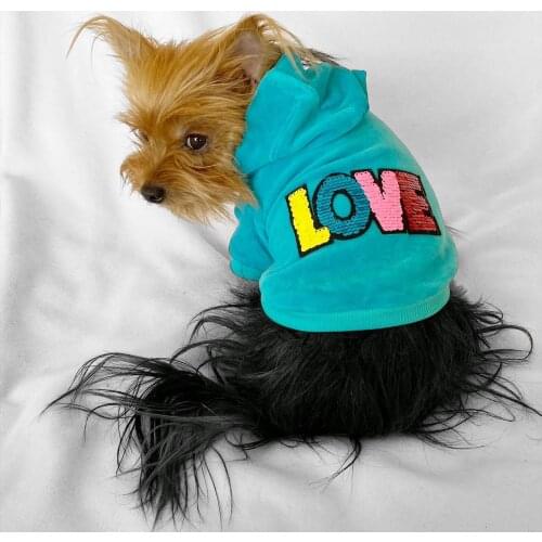 Love Velvet HOODIE DOG SWEATSHIRT Dog HoodieFor Small Breeds