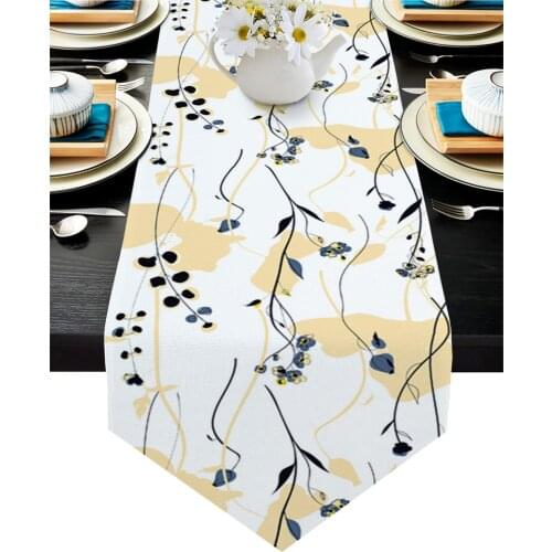 Spring Branches Flowers Texture Table Runner Luxury Dining Table Decor Tablecloth Table Runner for Wedding Party