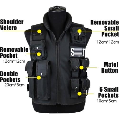 High Quality Men Tactical Vest 11 Pockets Hunting Waistcoat Swat Protective Modular Security Vest For Outdoor Military Training
