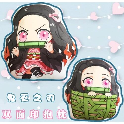 1 PCS HOT Anime Demon Slayer Agatsuma Zenitsu Kamado Nezuko Plush Toys Cartoon Doll Gift 45CM