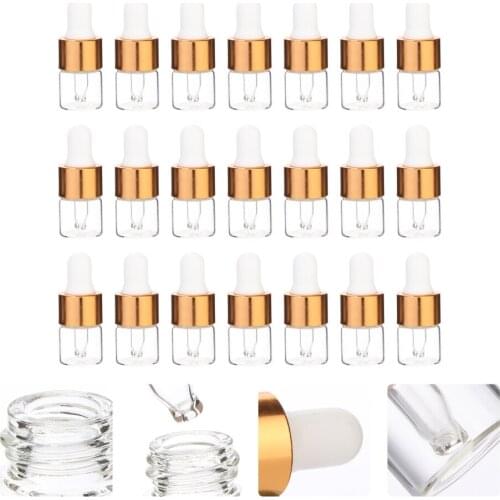 100pcs 1ML Essential Oil Bottle Glass Dispenser Bottle Empty Glass Container