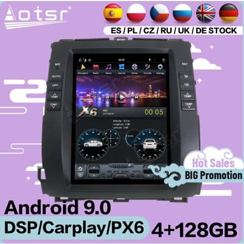 128G Tesla Screen Multimedia Stereo Android Player For Toyota Prado 2002 2003 2004 2005 2006 2007 2008 2009 GPS Radio Head Unit