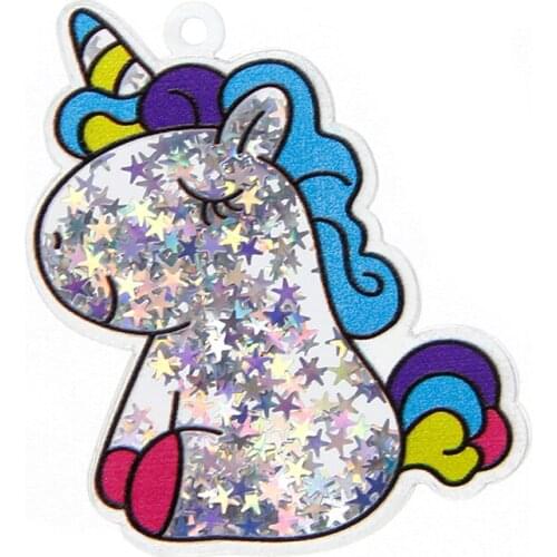 5pcs Flamingo Glitter Sequin Shaker Garments Accessories Unicorn Acrylic Quicksand Shaker Cartoon Character Series Decoration