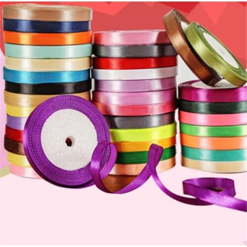 50 Yards 10mm Pretty Silk Satin Ribbon Wedding Party Decoration Invitation Card Gift Wrapping Scrapbooking Supplies Ribbons