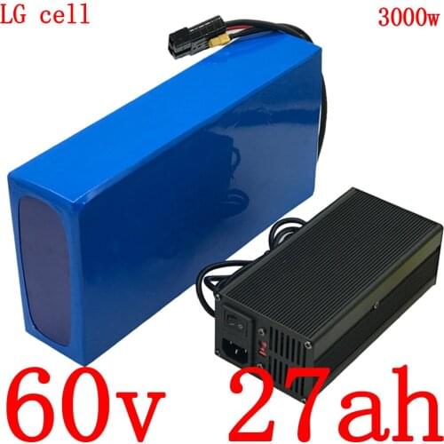 60V 1500W 2000W 2500W 3000W electric scooter battery 60v 25ah Lithium ion battery 60V 27AH electric bicycle battery use LG cell