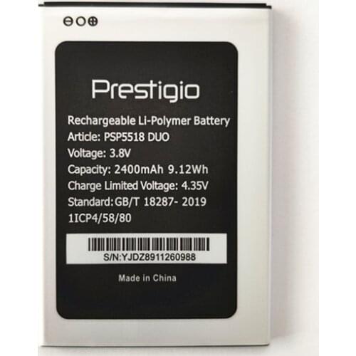 AZK 2PCS/LOT 100% New 2400mAh PSP5518 DUO Battery For Prestigio PSP5518 DUO Muze X5 X 5 Lte smart Phone battery + in stock