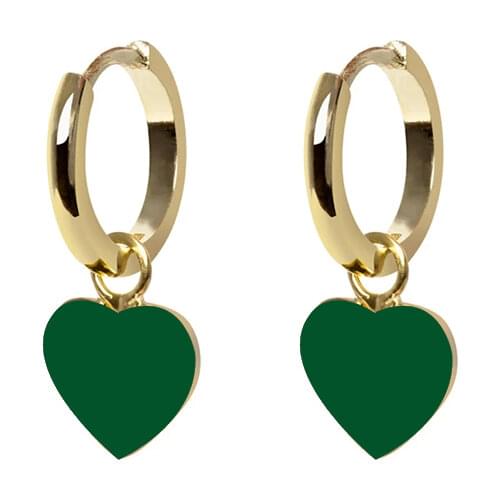 CANNER Hot 925 Sterling Silver Green Rhinestone Series Hoop Earrings For Women Girls Zircon Pendant Charm Circle Earring Jewelry