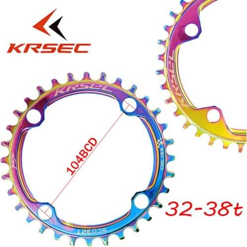 KRSEC MTB bicycle Chainring 32/34/36/38T Chainwheel Narrow Wide Color plating For 8/9/10/11 speed chain Ring Crankset bike parts