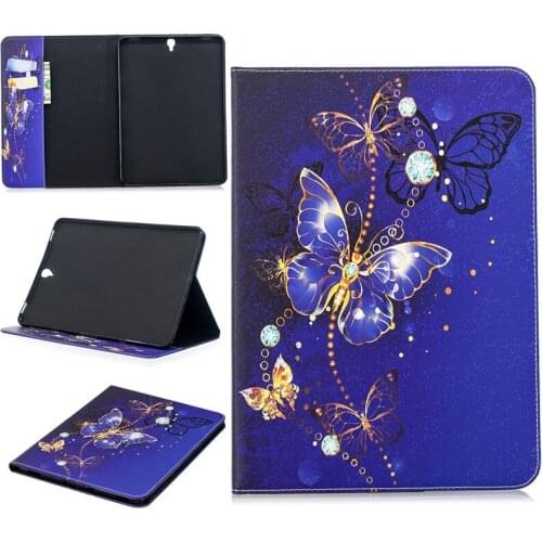 For Samsung Galaxy Tab S3 9.7 SM T820 T825 Cover Art Painting Flip leather case Folio tablet Stand Shell Cover 9.7'card Holder