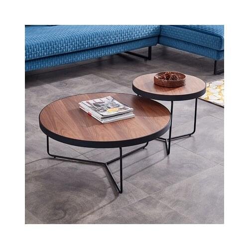 Black Iron Leg Coffee Table Simple Modern Side Table Iron Art Corner Table Reading Tea Solid Wood Counter Top