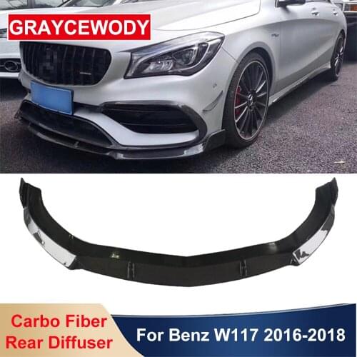 F Style Real Carbon Fiber Front Bumper Shovel Lip Diffuser For Benz W117 CLA220 CLA260 CLA45 AMG Sport Car 2016-2018 Styling