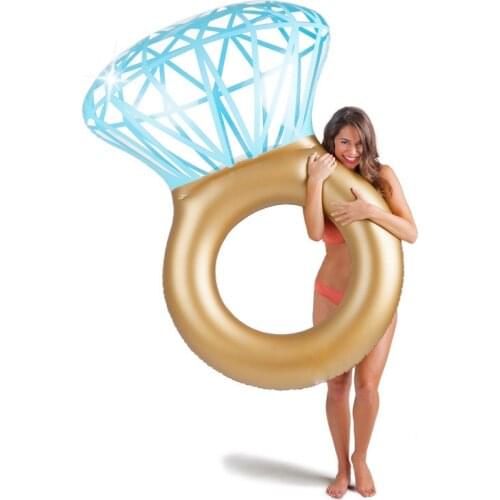 140cm Diamond Ring Design Inflatable Swimming Ring Giant Pool Lounge Adult Pool Float Mattres Swimming Circle Water Pool Toys