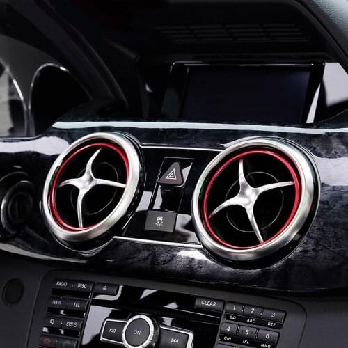 For Mercedes Benz GLK SLK SLC R172 GLK200 GLK250 GLK350 X205 Car Air Condition Outlet Decoration Ring Sticker AC Vent Trim Cover