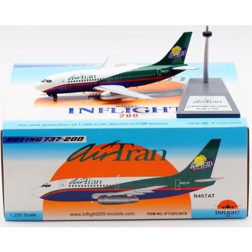 1:200 Alloy Collectible Plane Gift INFLIGHT IF732FL0519 AIRTRAN Airlines Boeing 737-200 Diecast Aircarft Jet Model N467AT