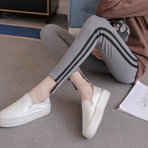 Korean fashion maternity pants spring and autumn cotton high elastic maternity stomach lift pants pregnancy library