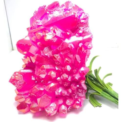 Beautiful Aura Crystal Cluster Angel Aura Titanium Quartz Crystal Specimen Minerals Reiki Healing