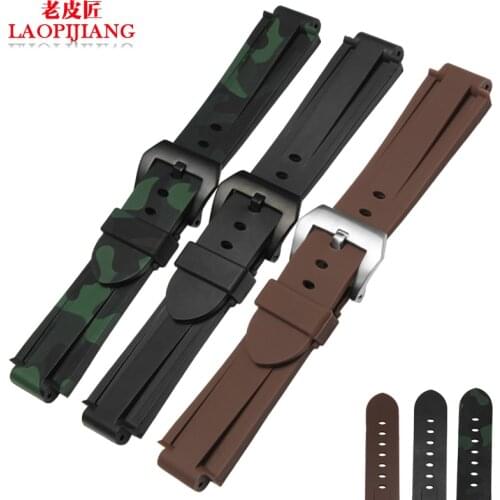 Laopijiang Silicone watchband adapter t45601 t2n739 24X16 series of tide watch with black brown