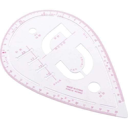1PC Curve Metric Sewing Ruler Measure for Designer Dressmaking Plastic Tailor Grading Transparent Durable Pattern Design Tools