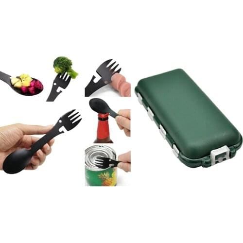 Multifunctional Camping Equipment Cookware Spoon With Compartments Mini Fishing Tackle Box