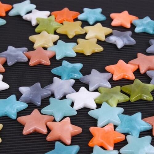 Fashion DIY Acrylic Star Shape Stone Effect Beads Middle Hole Loose Plastic Beads 21MM xnb104