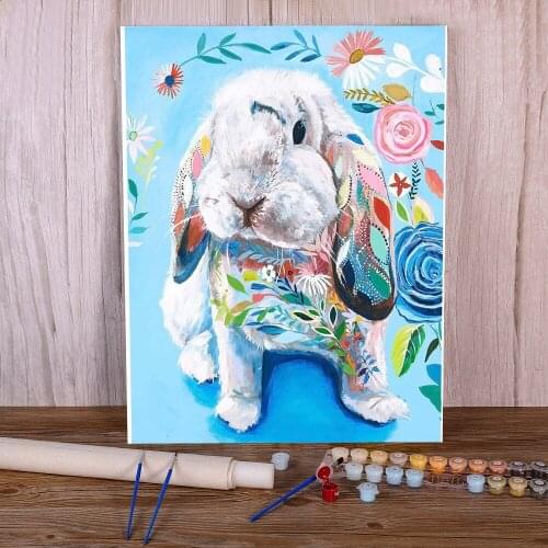 Animal Rabbit DIY Painting By Numbers Kit Acrylic Paints 40*50 Oil Painting Decorative Paintings Crafts For Adults Art