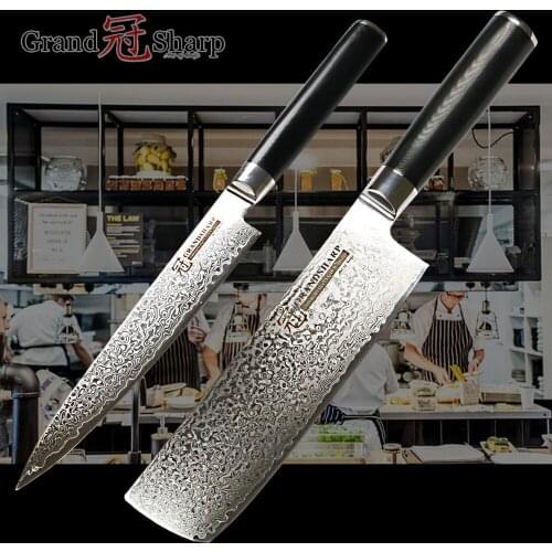 Kitchen Knife Set Nakiri Utility Knife vg10 Japanese Damascus Kitchen Knives Cleaver Vegetables Slicing Tools Best Family Gift