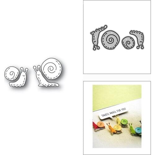 New 2021 Cute Stitched Snails Animal Metal Cutting Dies for DIY Scrapbooking and Card Making Decorative Embossing Craft No Stamp