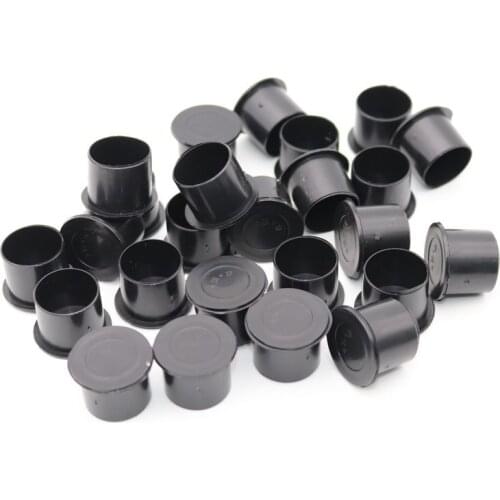 Disposable 50pcs Black Steady Plastic Small Medium Large Size Clear Self Standing Tattoo Ink Cup Cap Supplies