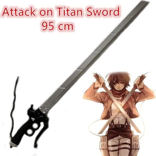 Attack On Titan 95cm Sword Mikasa Ackerman 1:1 Props Weapon Eren Rivaille Mikasa Sword Cosplay Weapon Halloween Cos Gift