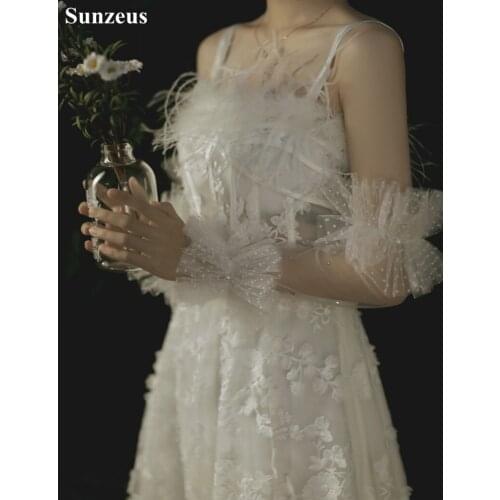 Opera Length Special Wedding Gloves Dot Tulle Bridal Photography Arm Tulle Gloves Women Formal Party Handwear A03