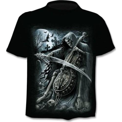 Drop Ship Summer New 3D Printed T-shirt Funny 3d Skull Casual T-shirt Short Sleeve Top Fashion Mens and Womens Harajuku T-shir