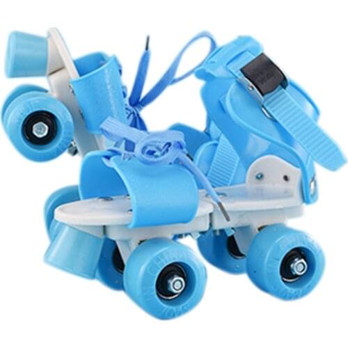 Inline Skates Double Row Roller Skates Adjustable Size Children Roller Skates 4 Wheels Skating Shoes Sliding Skates