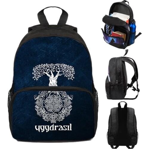 12 Inch Yggdrasil Norse Tree of Life Viking Symbol Bag Backpack Women 3D Printed Anime Norse Myth Odin Sac A Dos Schoolbags